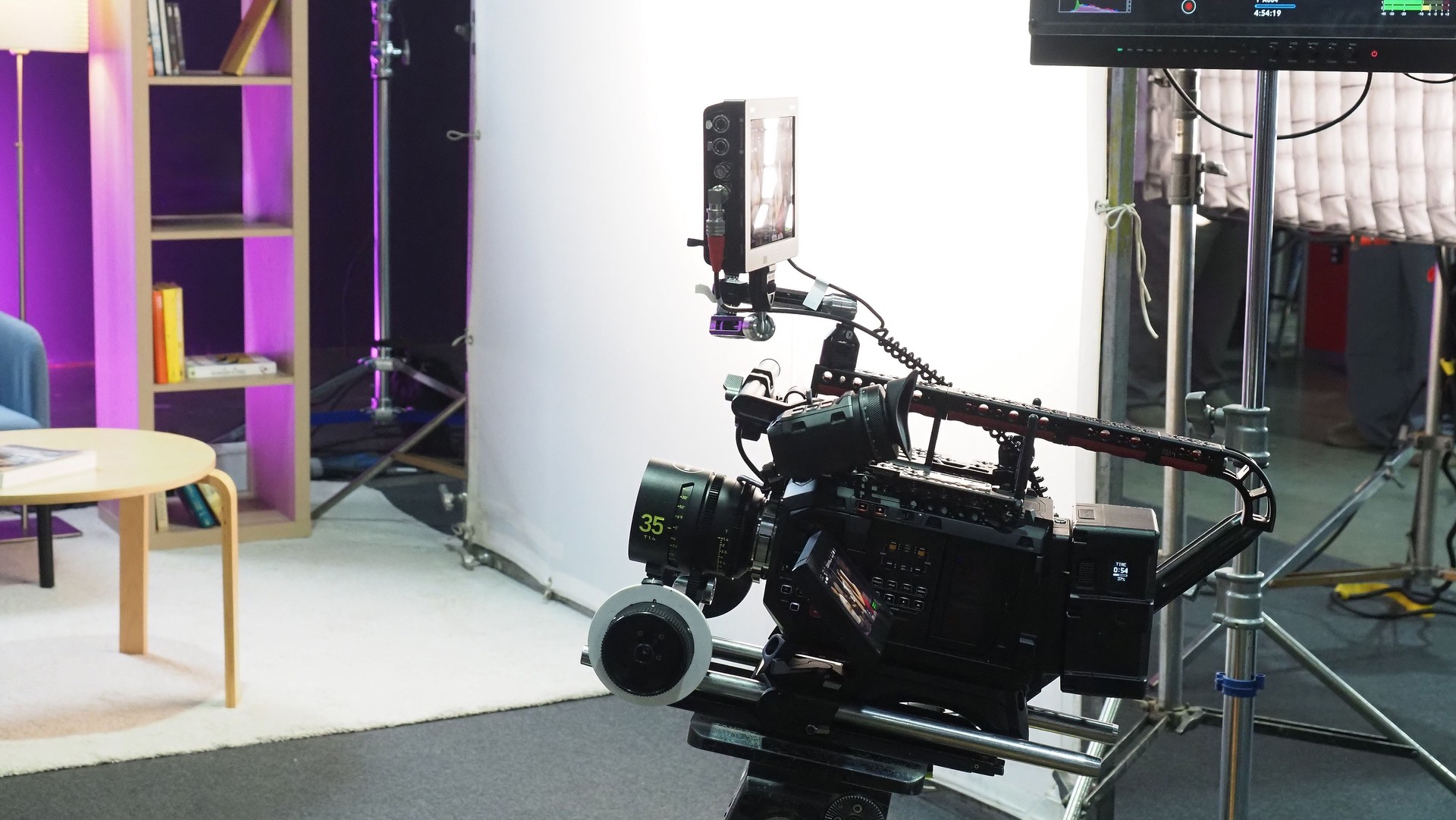 a professional film or video production setup.